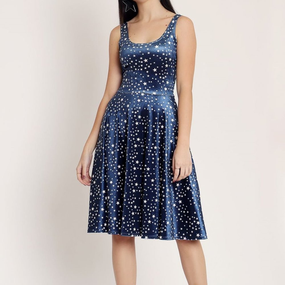 Blackmilk cartoon nebula velvet  scoop midi dress